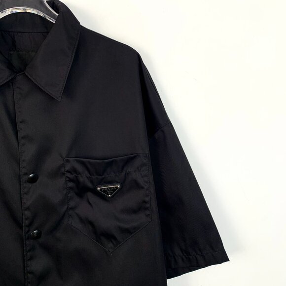 Prada Black Button-Up Short Sleeve Shirt With Chest Pocket - Picture 3 of 8